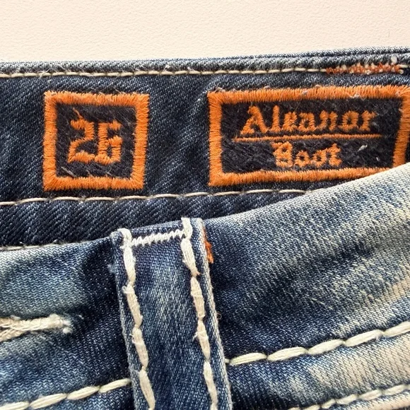 Rock Revival Aleaner jeans 26 Y2K low rise boot - Picture 7 of 16